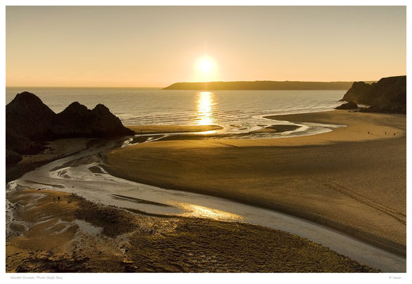 Winter Sunset, Three Cliffs Bay.