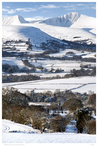 Peterstone Church and the Beacons.