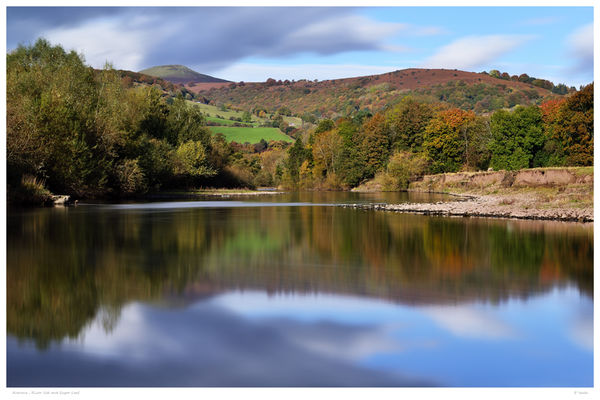 Autumn, River Usk and Sugar Loaf.