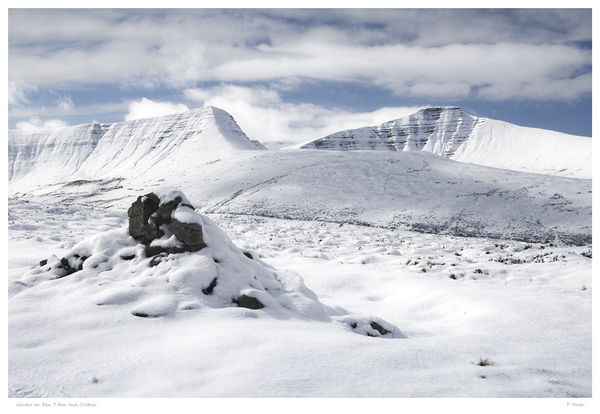 Winter on Pen y Fan and Cribyn.