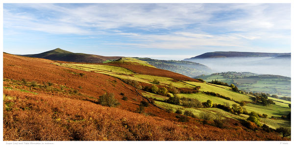 Sugar Loaf and Table Mountain in autumn.