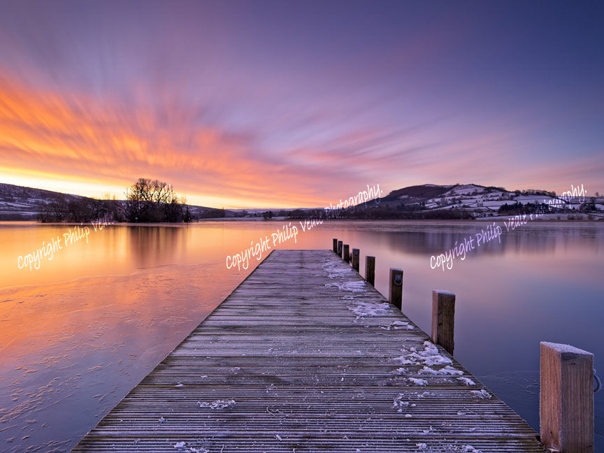 Winter Sunrise at Llangorse Lake.