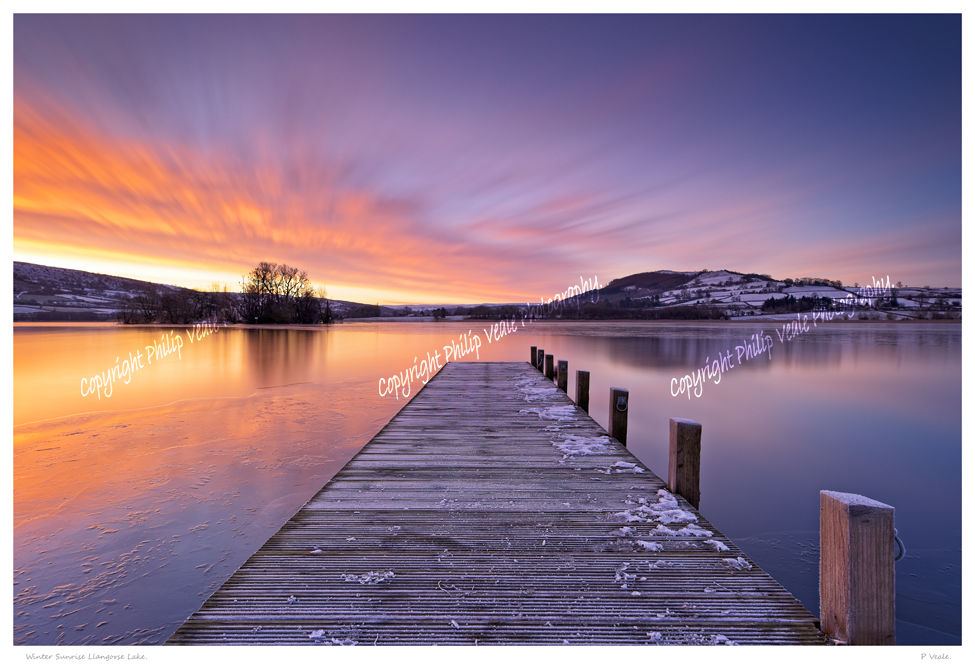 Winter Sunrise at Llangorse Lake.