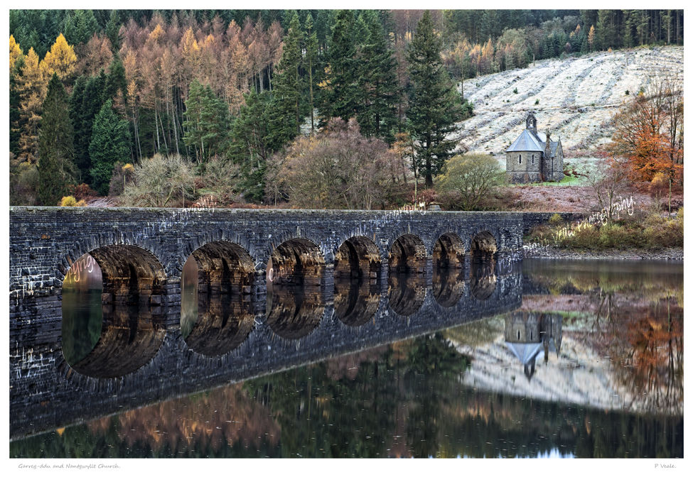 Garreg Ddu and Nantgwyllt Church, Elan Valley.