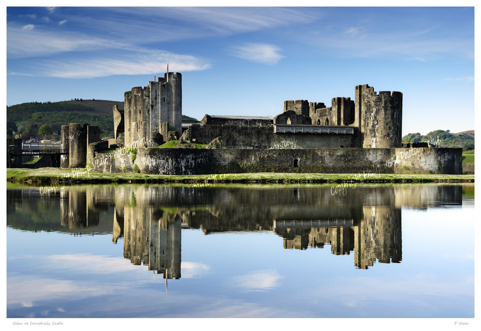 Calm at Caerphilly Castle.