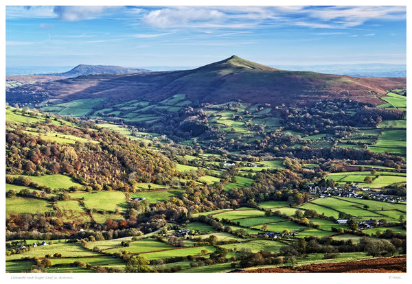 Llanbedr and Sugar Loaf in Autumn.