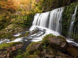Sgwd Isaf Clun-gwyn in Autumn.