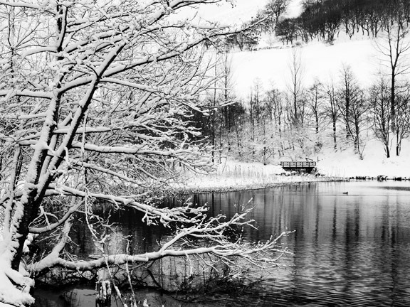 Cwmtillery Lake in Winter.