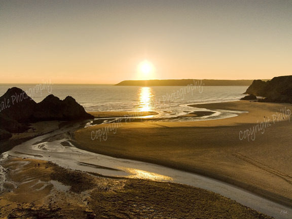 Winter Sunset, Three Cliffs Bay.