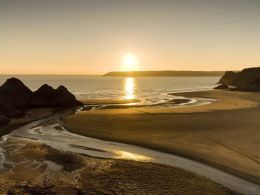 Winter Sunset, Three Cliffs Bay.
