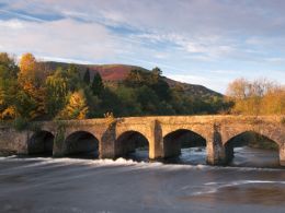 Usk Bridge and Blorenge, Abergavenny.