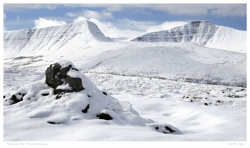Winter on Pen y Fan and Cribyn. Limited Edition Print of 250