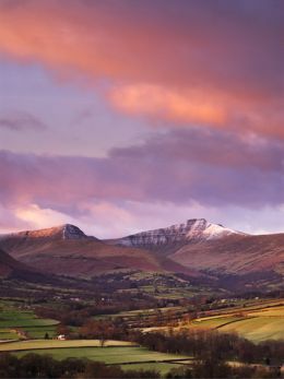 Winter sunrise, Pen y Fan and Cribyn.