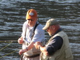 The late Barry Carter ties on the right fly, again. Sadly missed.