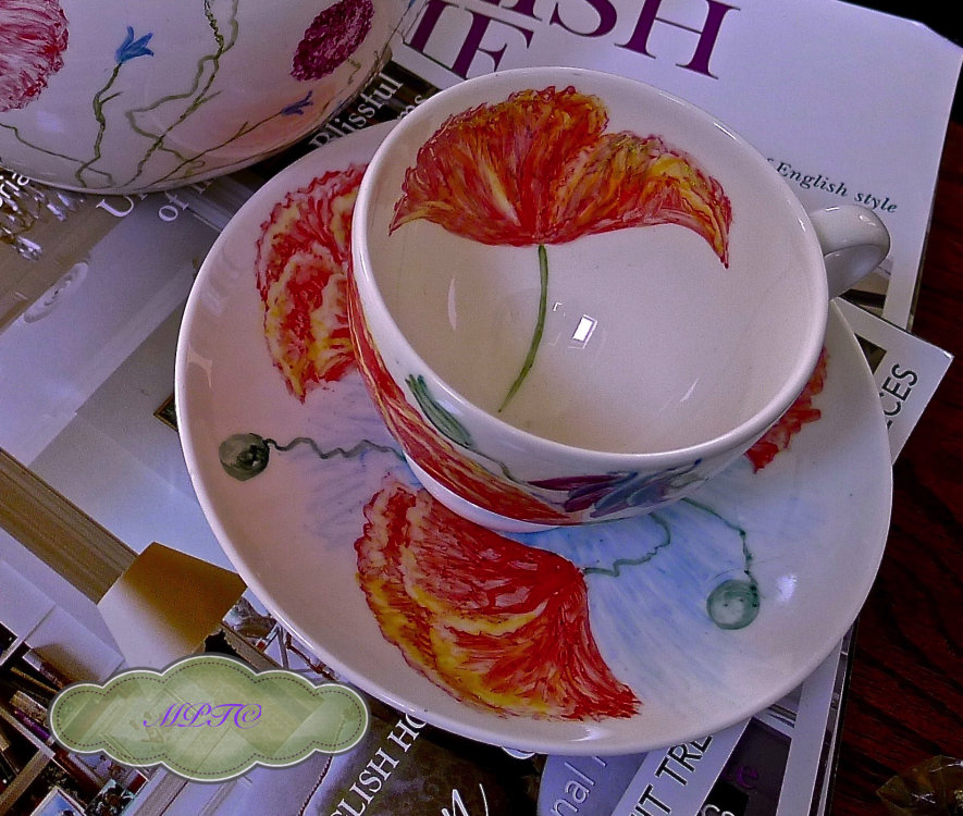 Unique Hand Painted Cup & Saucer Price £39.99.