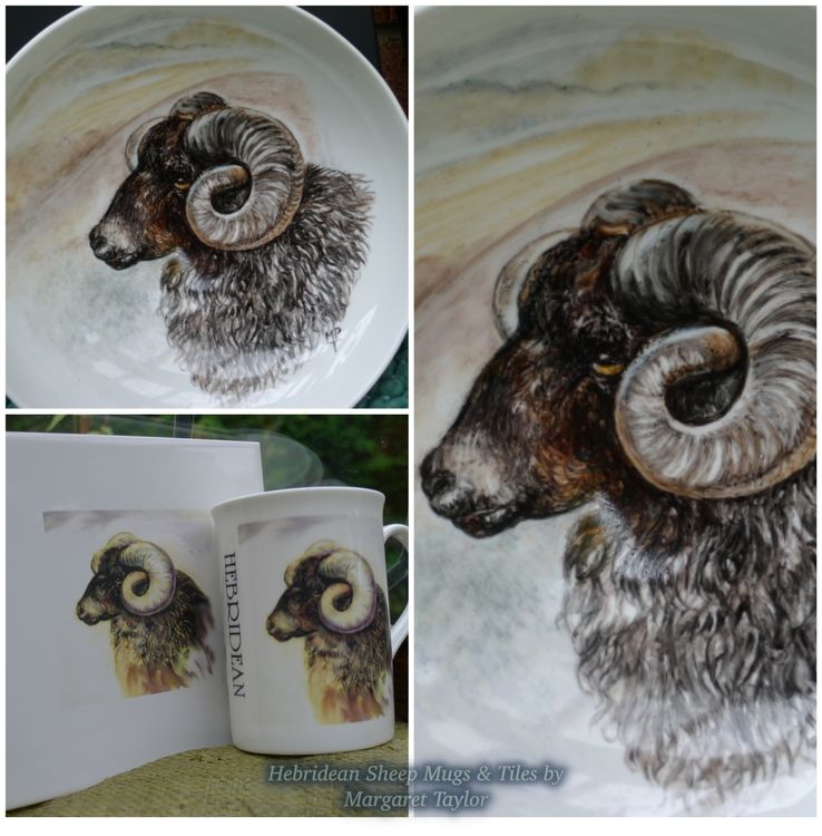 Printed Tiles & Mugs. Design taken from an original 'Hand Painted Bowl' TILES £14.99 each.