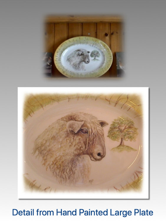 Close Detail of Longwool Sheep £90 Large Serving Plate