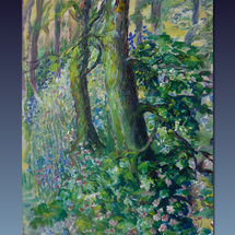 Watercolour Painting of Bluebells and Campion.