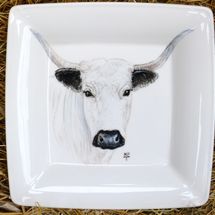 I was inspired by the beauty of this "White Park" cow.
