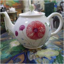 Hand Painted Poppy Teapot £80