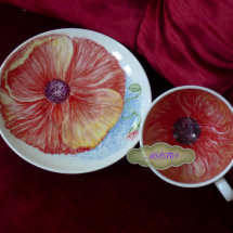 Veiw 2. Inside of "The Poppy" Cup & Saucer