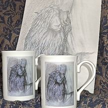 Drawing of "The Shepherd" with Limited Edition Mugs