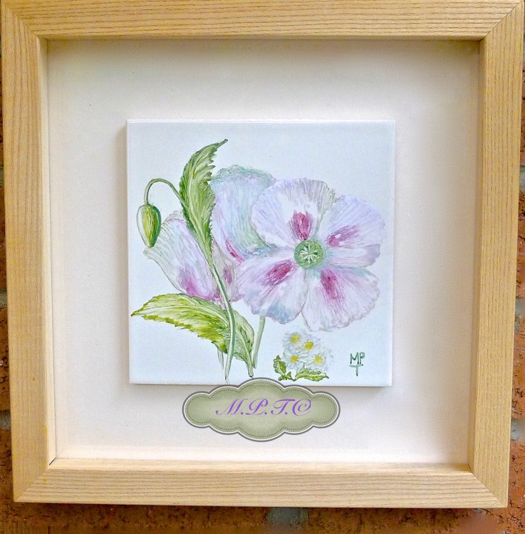Unique Hand Painted Tile Painting- next image shows detail