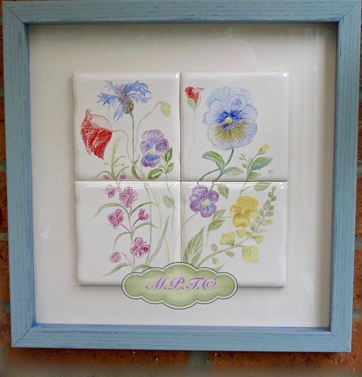 English Garden Tiles Hand Painted Tile Picture. £90