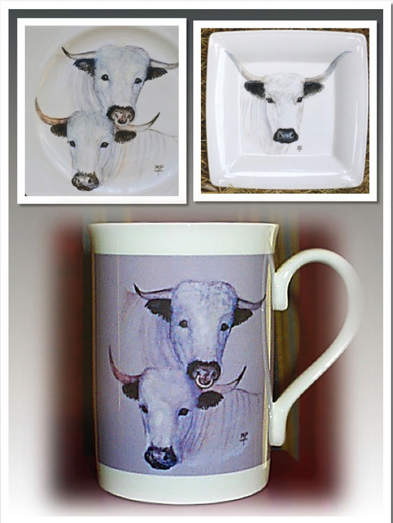 White Park Cattle. Limited Edition Printed Mugs £7.99.