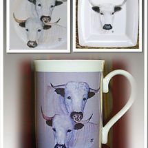 White Park Cattle. Limited Edition Printed Mugs £7.99.