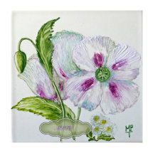 Close up of Hand Painted Tile Picture. Price £90.