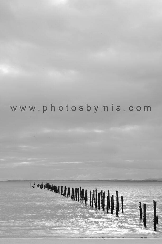 Bridport Pier in B&W