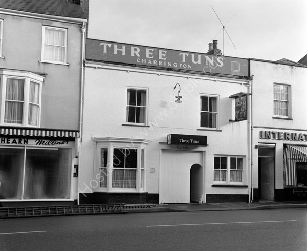 Three Tuns Public House, 133 High Street, Honiton Devon EX14 1HR around 1974