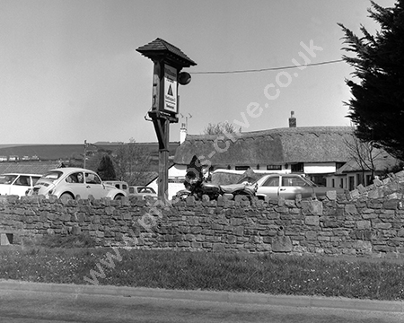 Post sign, Williams Arms, Wrafton, Braunton, Barnstaple, around 1973-74