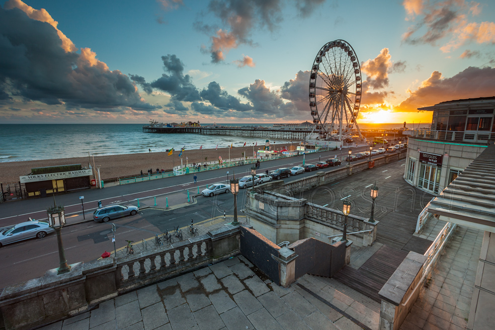 Sunset on the seafront