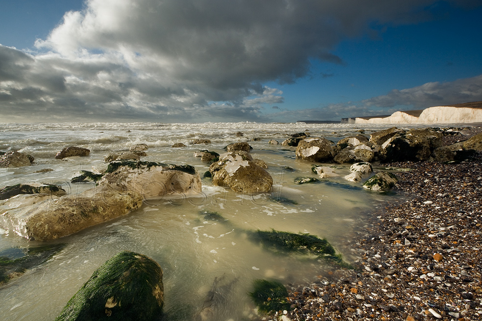 Rough sea at Birling Gap on the Sussex coast