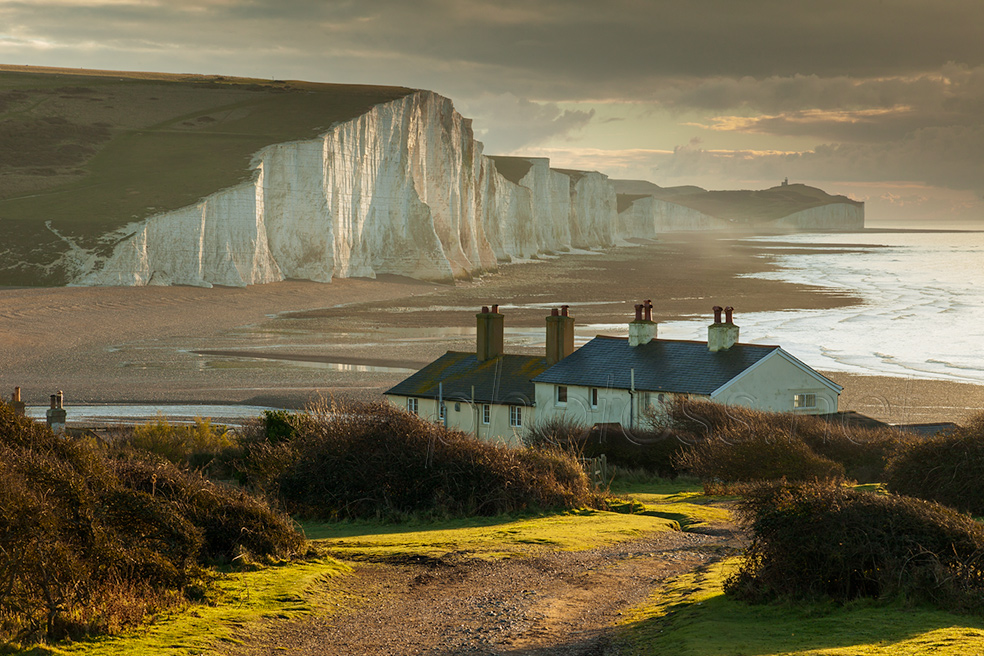 Coastguard Cottages and Seven Sisters on a winter morning