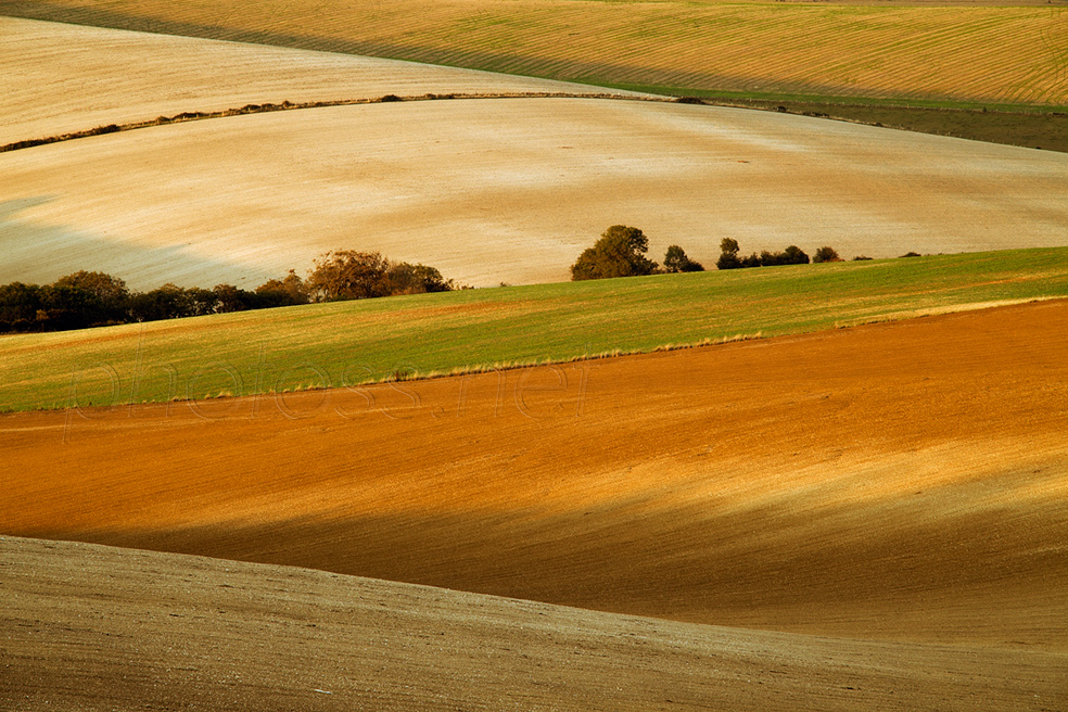 Ploughed fields on the South Downs in Sussex