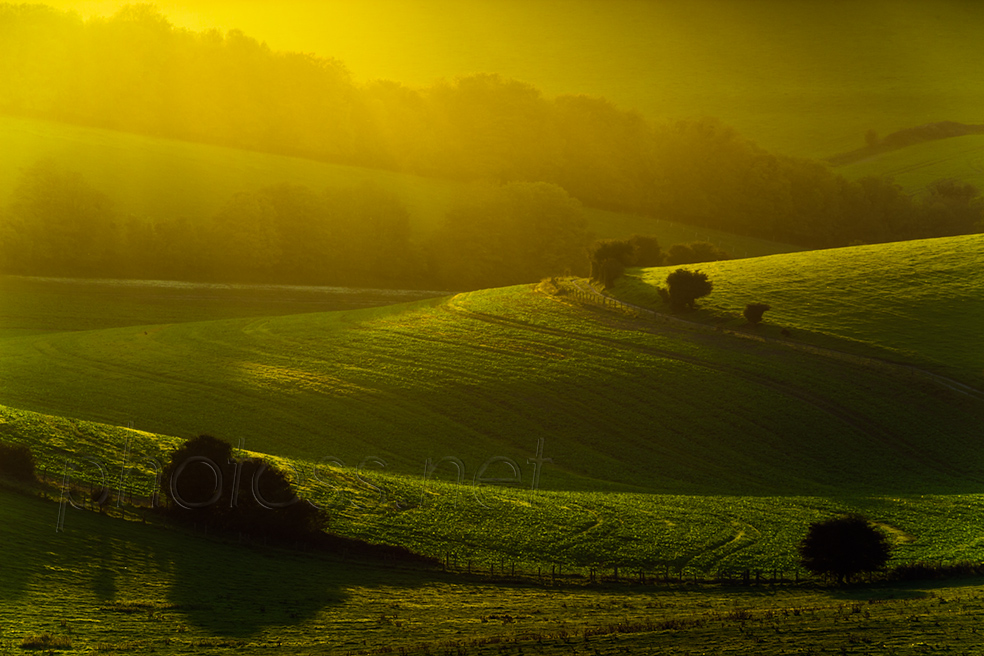 Autumn evening on the South Downs near Brighton