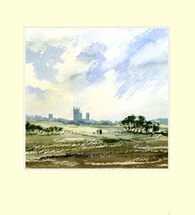 340 Sentinal of the Lincolnshire Landscape Across the Fields 17 x 15cm