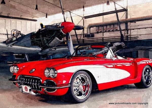 No 35. Old red Corvette Convertible.