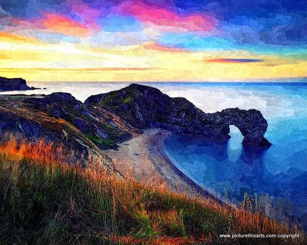 No 40. Durdle Door silhouette.