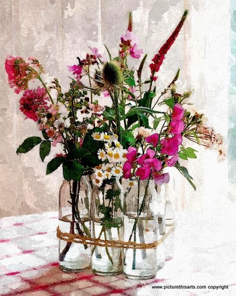 No 30. Wild flower's in milk bottle.