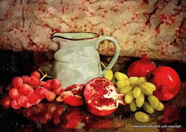 No 36. Grapes and pomegranates.