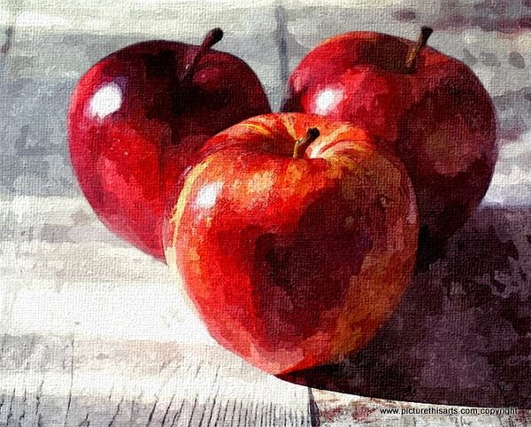 No 75. Three shiny apples.