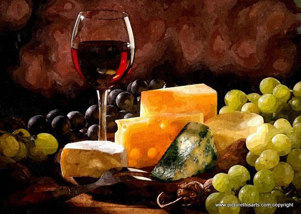 No 6. Red wine and cheese.