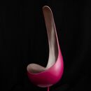 Pearl 02 twisting abstract sculpture in pink and pearl colours