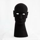 Ernest 3.0 01 a plaster sculpture of a head painted black