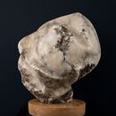 an abstract free-carved form in white alabaster