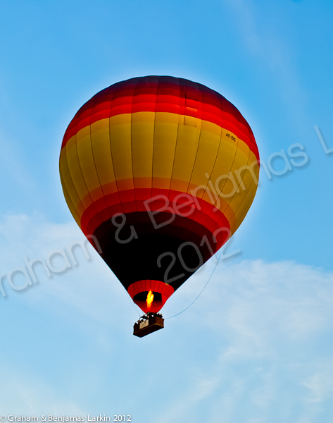 Balloons in the sky over the desert in Dubai